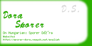 dora sporer business card